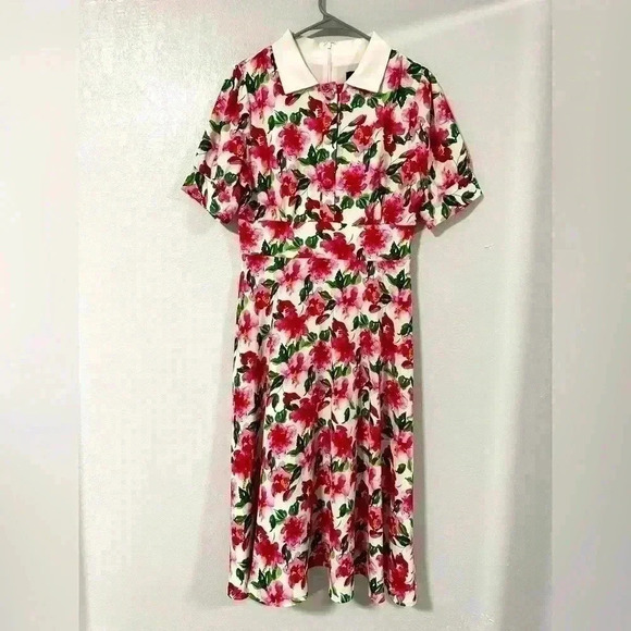 98. alexia admor emery dress green garden size 6 - Picture 2 of 6